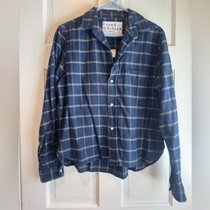 💙 Frank & Eileen “Silvio” Blue Plaid Button-Up Shirt – Size S 💙